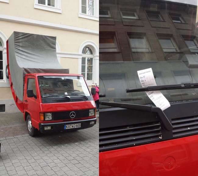 Скульптура припаркованного авто от Эрвина Вурма (2 фото)