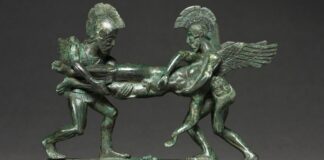 Götter tragen den Sohn des Zeus weg